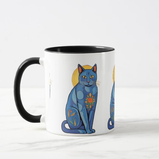 Blue Cat Sunrise Mok (Links)