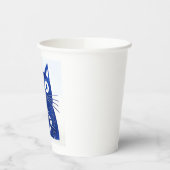 Blue Cat T-Shirt Papieren Bekers (Links)