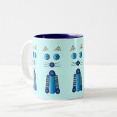 Blue CAT Tweekleurige Koffiemok (Voorkant links)