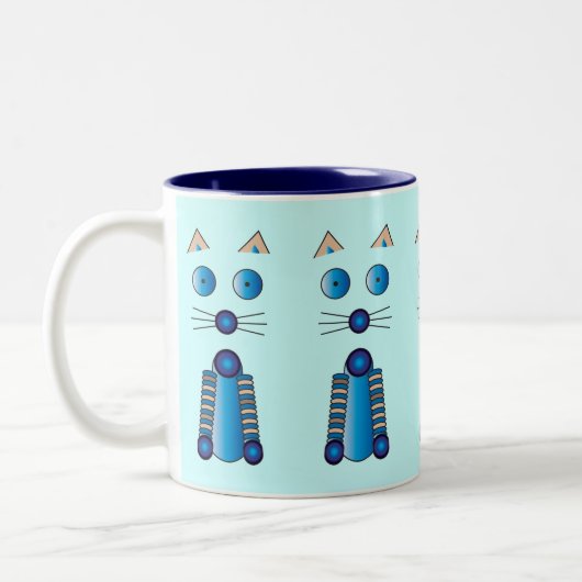 Blue CAT Tweekleurige Koffiemok (Links)