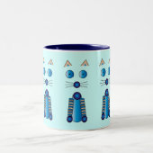 Blue CAT Tweekleurige Koffiemok (Center)