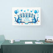 Blue Cat verjaardagsfeest illustratie Spandoek (Beurs)