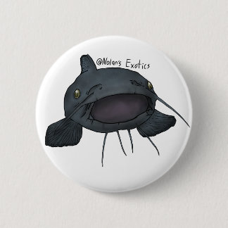 Blue catfish pin ronde button 5,7 cm