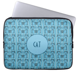 Blue Cats Hypnotic Stripes Design Fun Personality Laptop Sleeve