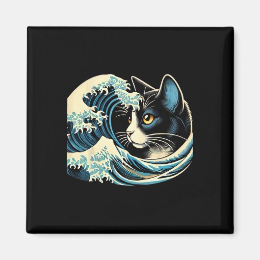 Blue Cats Wave for Kamala Funny Blue Wave of Cat L Magneet (Voorkant)