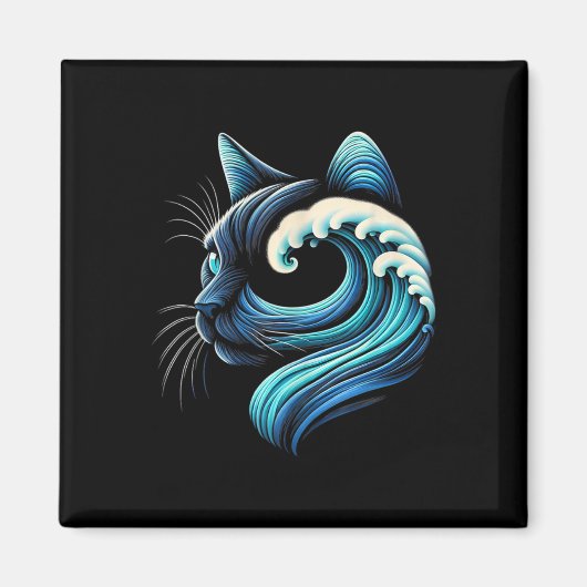 Blue Cats Wave for Kamala Funny Blue Wave of Cat L Magneet (Voorkant)