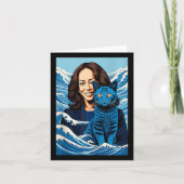 Blue Cats Wave for Kamala Funny voor Kamala Harris Kaart (Voorkant)