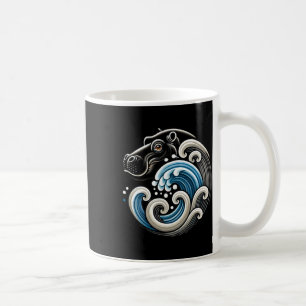 Blue Cats Wave Funny Blue Wave of Moo Deng Schatti Koffiemok