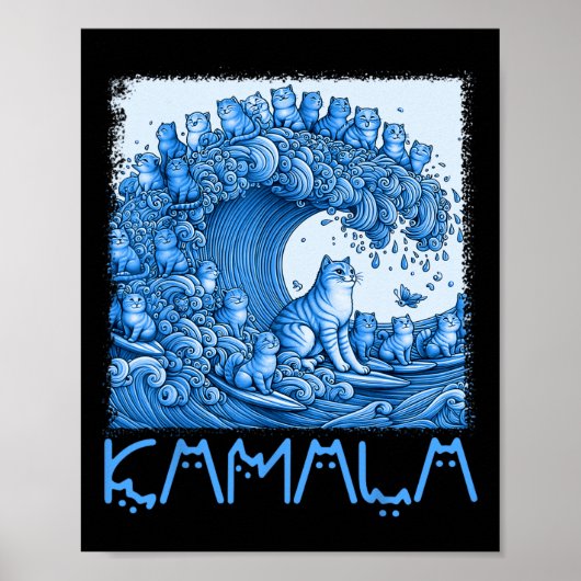 Blue Cats Wave voor Kamala 2024 Poster (Voorkant)