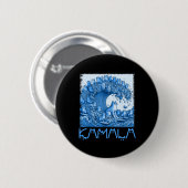 Blue Cats Wave voor Kamala 2024 Ronde Button 5,7 Cm (Voorkant /achterkant)