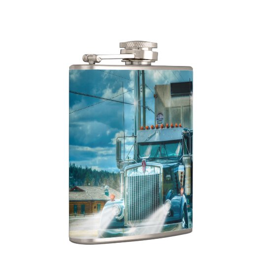 Blue Cattle Truck & Highway for Truck-lovers Heupfles (Rechts)