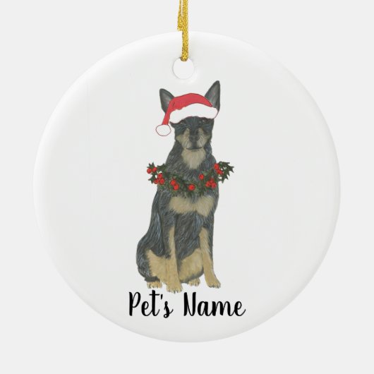 Blue Cattledog Heeler Christmas Keramisch Ornament (Achterkant)