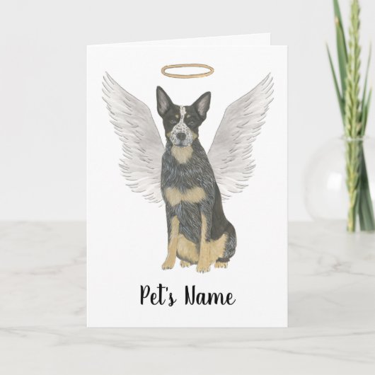 Blue Cattledog Heeler Sympathie Memorial Kaart (Voorkant)