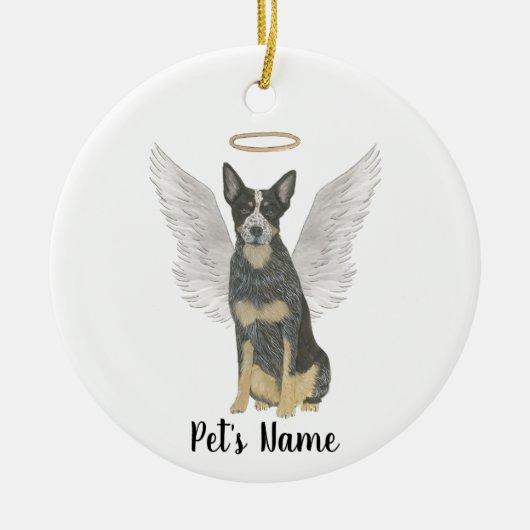 Blue Cattledog Heeler Sympathie Memorial Keramisch Ornament (Voorkant)