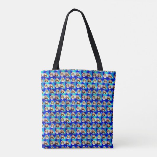 Blue Cavalier Spaniel Pattern Tote Bag (Achterkant)