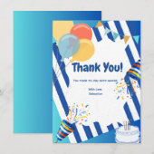 Blue Celebration bedankkaart (Voorkant / Achterkant)