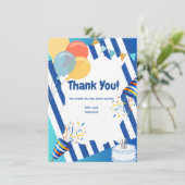 Blue Celebration bedankkaart (Staand voorkant)