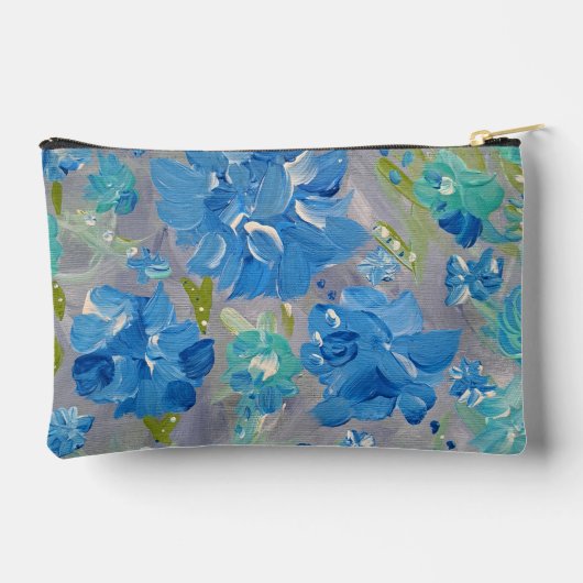 Blue Celebration Floral Accessoires Pouch Etui (Achterkant)