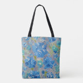 Blue Celebration Floral Canvas tas (Achterkant)