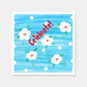 Blue Celebration Napkins Servetten