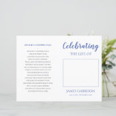 Blue Celebration of Life Funeral Photo Programme (Staand voorkant)