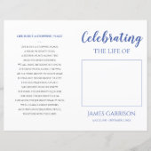 Blue Celebration of Life Funeral Photo Programme (Voorkant)