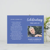 Blue Celebration of Life Funeral Programme (Staand voorkant)
