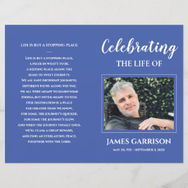 Blue Celebration of Life Funeral Programme