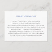 Blue Celebration of Life Prayer Card met foto Informatiekaartje (Achterkant)