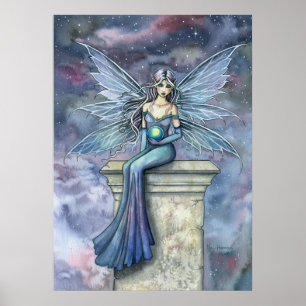 Blue Celeste Fantasy Feeërieke Kunst Poster Print