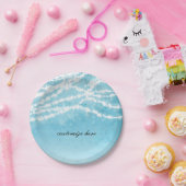 Blue Celestial String Lights Rustic Wedding Party Papieren Bordje (Feest)