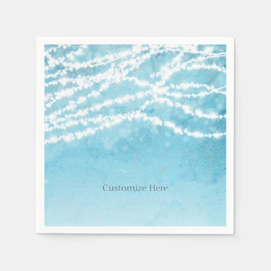 Blue Celestial String Lights Rustic Wedding Party Servet (Voorkant)