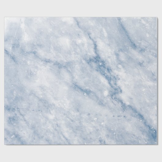 Blue Celestial White Grey Carrara Marble Stone Cadeaupapier (Vlak)