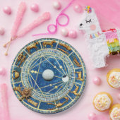 Blue Celestial Zodiac Astrology Party Horoscoop Papieren Bordje (Feest)