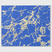 Blue Celestials Gold Marble Strokes Gift Idee Cadeaupapier (Vlak)
