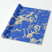 Blue Celestials Gold Marble Strokes Gift Idee Cadeaupapier (Uitgerold)