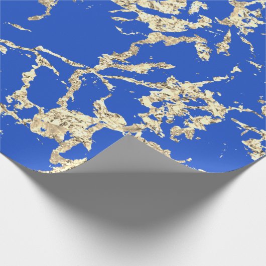 Blue Celestials Gold Marble Strokes Gift Idee Cadeaupapier (Hoek)