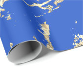 Blue Celestials Gold Marble Strokes Gift Idee Cadeaupapier (Rol Hoek)