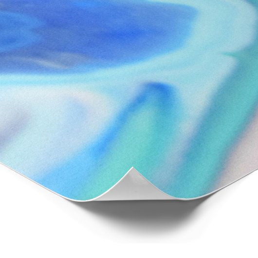 Blue Cells Navy Fluid Abstract Moderne Marble Art Poster (Hoek)