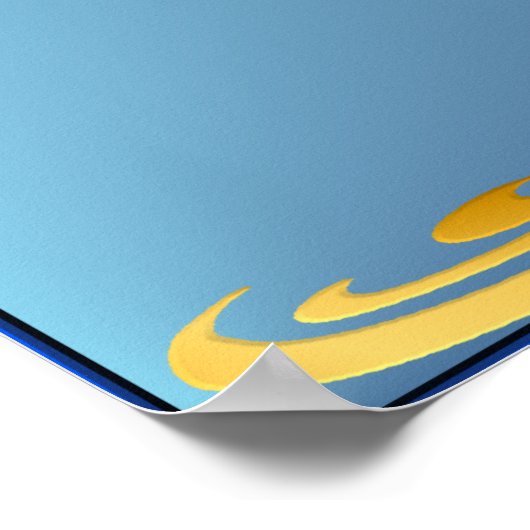 Blue Celtic Cross Poster (Hoek)