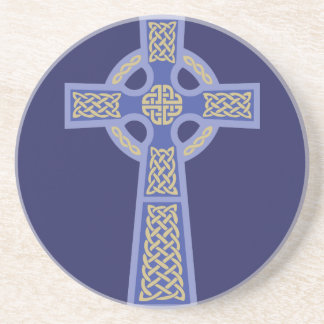 Blue Celtic Cross Sandstone Onderzetter