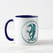 Blue Celtic Dragon Coffee Mok (Links)