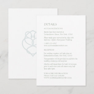 Blue Celtic Irish Swan Love Knot Wedding Details Informatiekaartje