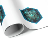 Blue Celtic Knot In A Six Sided Blue Frame Cadeaupapier (Rol Hoek)