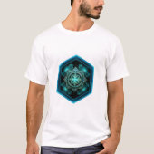 Blue Celtic Knot In A Six Sided Blue Frame T-shirt (Voorkant)