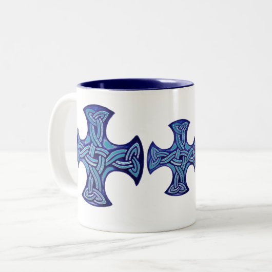 Blue Celtic Knot Mok (Voorkant links)