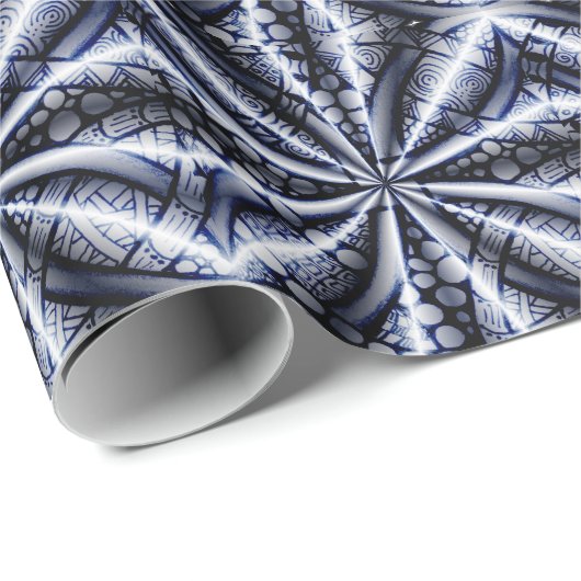 Blue Celtic Knot Tiled Cadeaupapier (Rol Hoek)