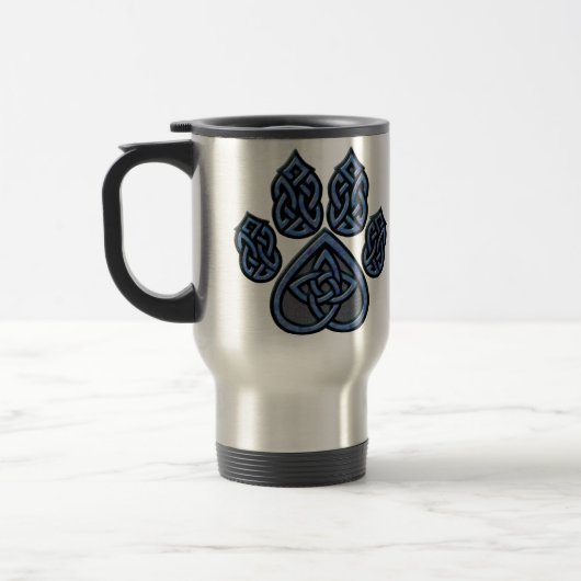 Blue Celtic Pawprint Travel Mug Reisbeker (Links)