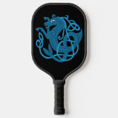 Blue Celtic Seahorse Pickleball Paddle (Voorkant)