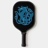 Blue Celtic Seahorse Pickleball Paddle (Achterkant)
